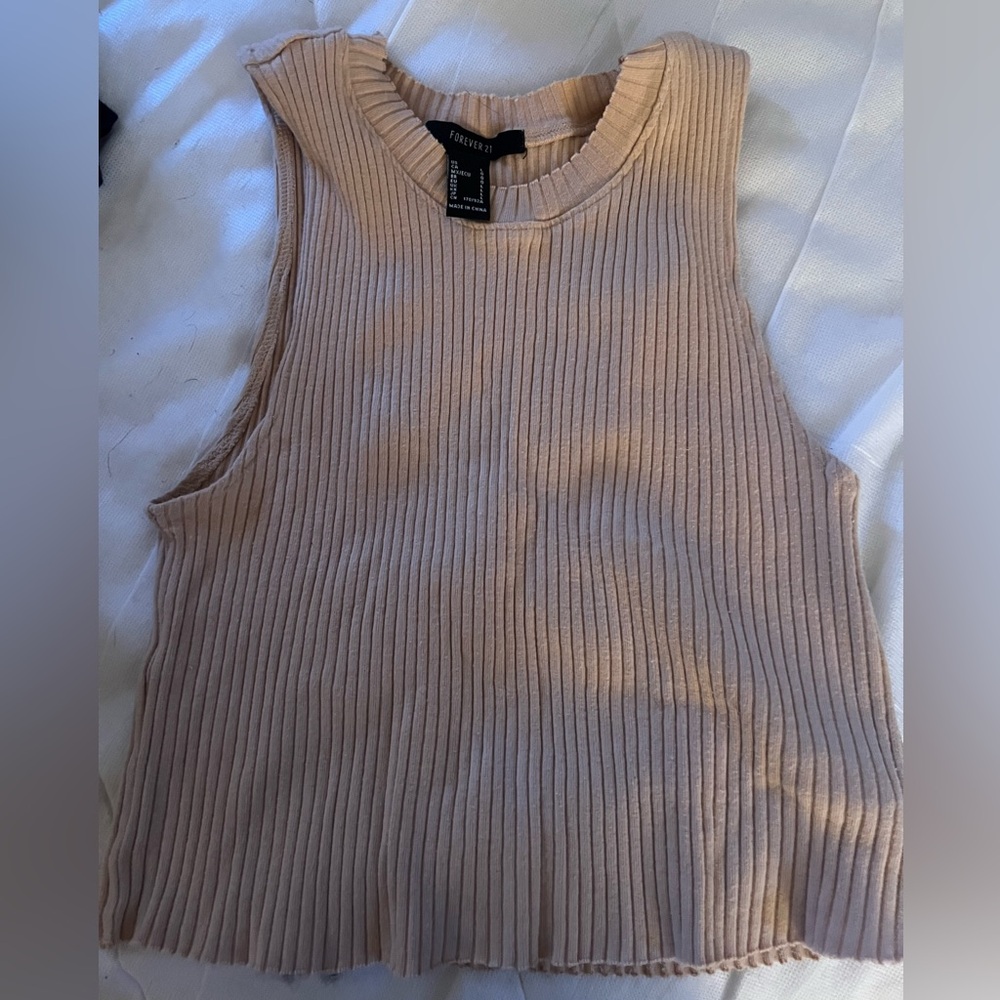 Tan ribbed top